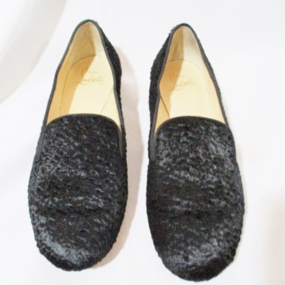 CHRISTIAN LOUBOUTIN FLAT PONY ASTRAKAN SHOE